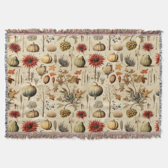 Couverture Floral Thanksgiving Motif Vintage (3) (Devant)
