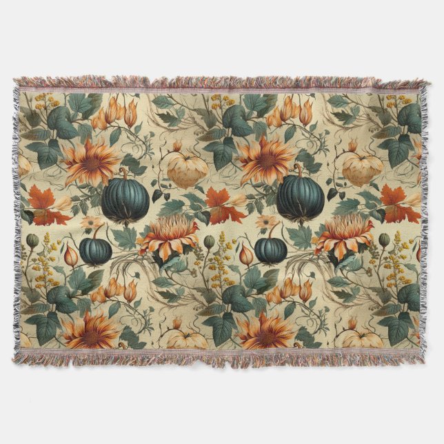 Couverture Floral Thanksgiving Motif Vintage (6) (Devant)