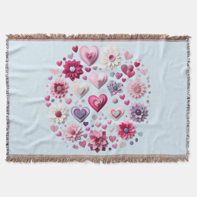 Couverture Floral Valentine's Day Heart (Devant)