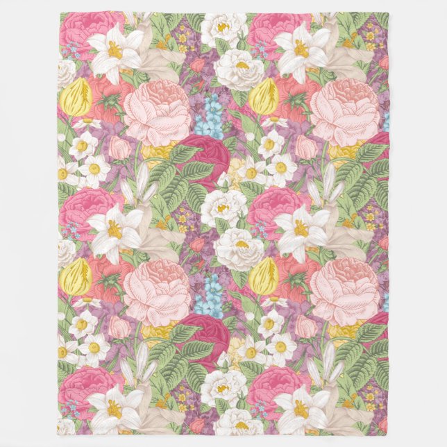 Couverture florale en toison (Devant)