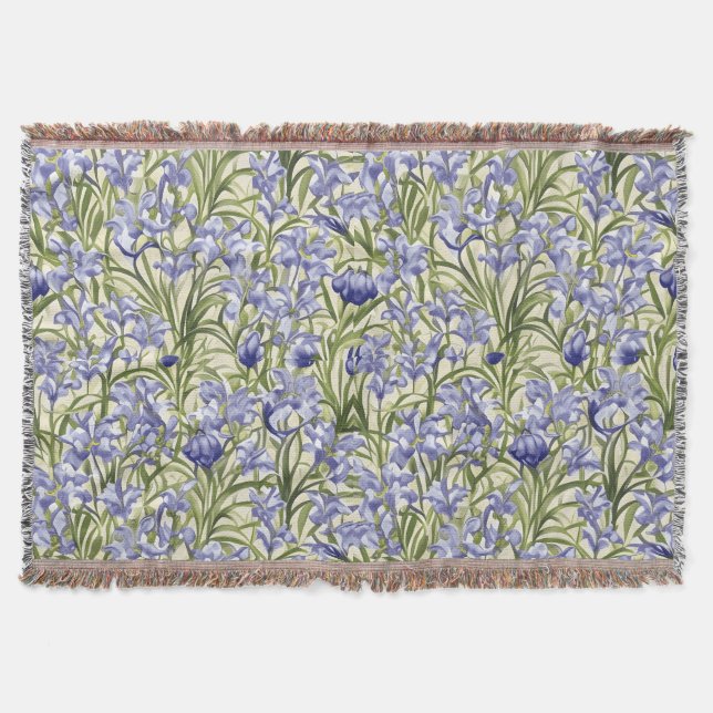 Couverture Flore Motif Fleurs bleues (Devant)