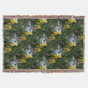 Couverture Flower Garden Birdhouse Nature Motif d'art