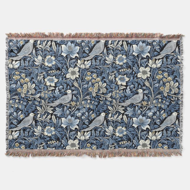 Couverture Fond d'écran Motif William Morris Blue Foliage (Devant)