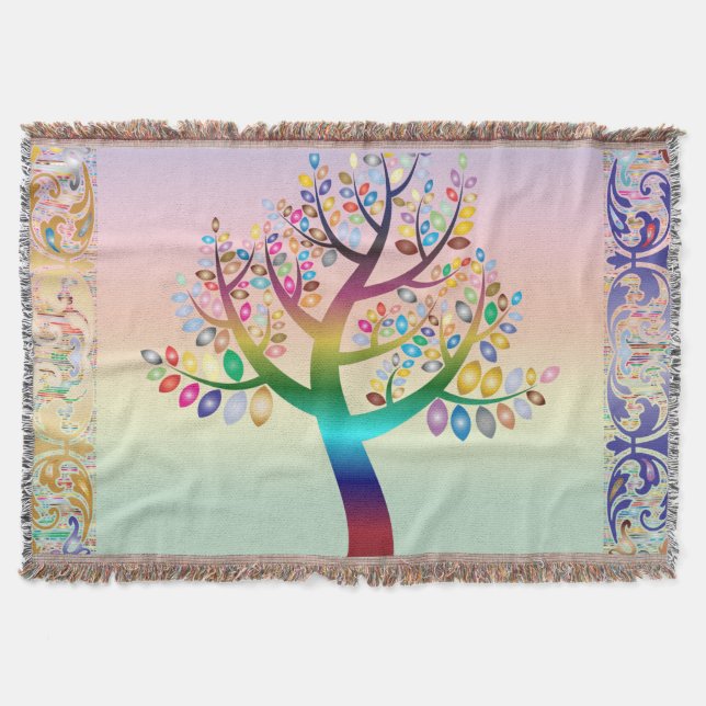 Couverture Fond et bordure d'arbre arc-en-ciel prismatique (Devant)