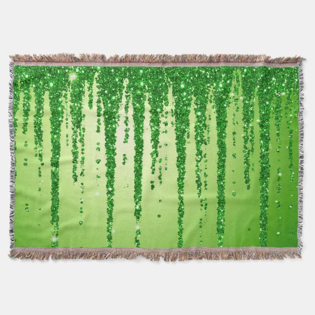 Couverture Fond goutte à goutte de paillettes vertes avec sci (Devant)