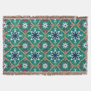 Couverture Foral Géométrique Bleu et Motif de marine