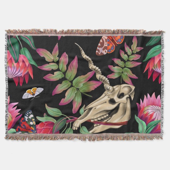 Couverture Forêt magique Unicorn Motif foncé. (Devant)