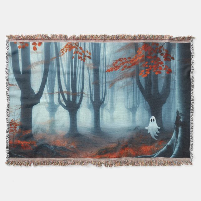 Couverture Forêts éffrayantes d'automne avec un fantôme (Devant)