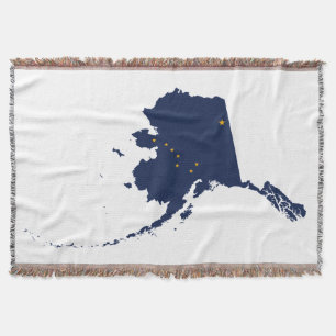 Couverture Forme de l'Alaska dans les couleurs du drapeau