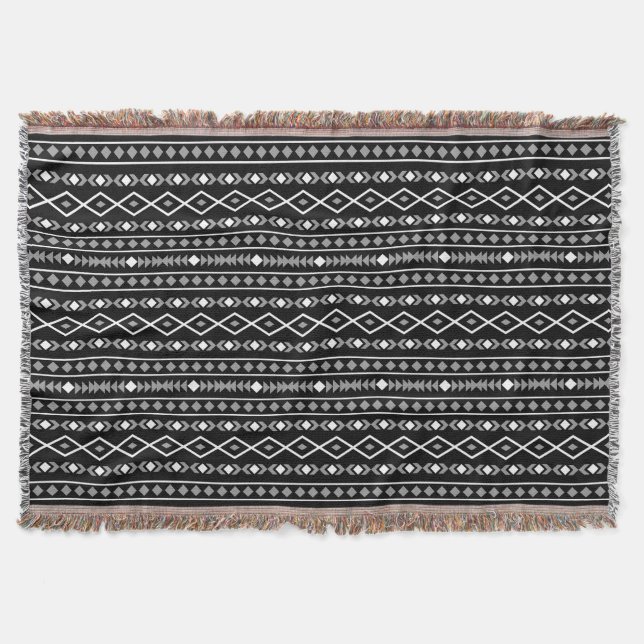 Couverture Formes Aztec Motif gris noir (Devant)