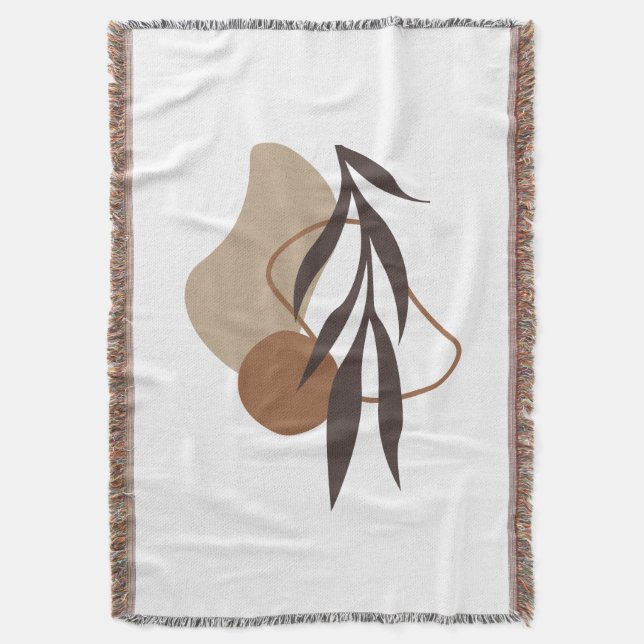 Couverture Formes de Plante Boho Abstrait moderne Art (devant Vertical)
