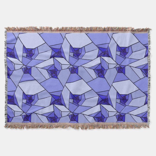 Couverture Formes géométriques bleues abstraites Art de motif (Devant)