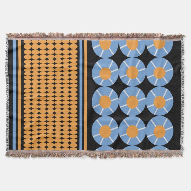 Couverture Formes géométriques motif bleu orangé (Devant)