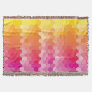 Couverture Formes Hexagones géométriques jaune rose