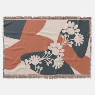 Couverture Formes organiques Tons chauds Floral bohème
