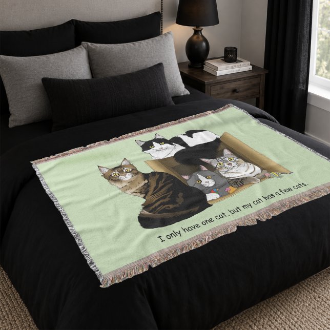 Couverture Foyers à chats multiples Vert Drôle (Créateur téléchargé)