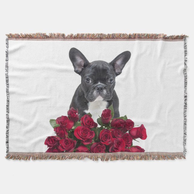 Couverture Français Chien Chien Chien Chien Rose Fleurs Jeter (Devant)