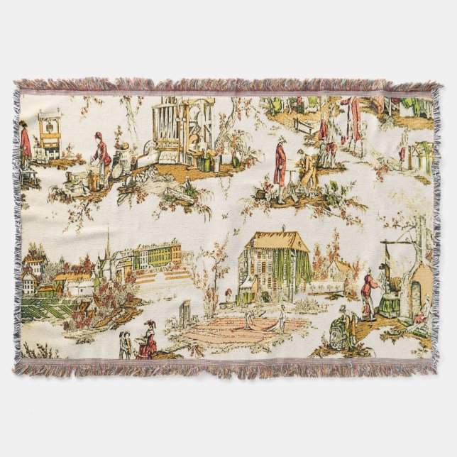 Couverture Français Creme Toile Chinoiserie Style Rustique (Devant)