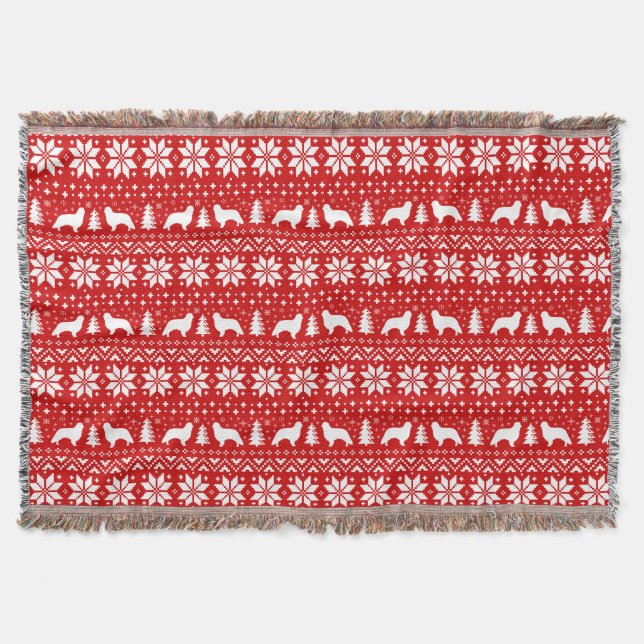 Couverture Français Toy Spaniel Silhouettes Motif de Noël (Devant)
