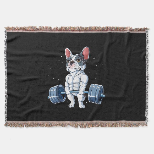 Couverture French Bulldog Poids Funny Deadlift Gym (Devant)