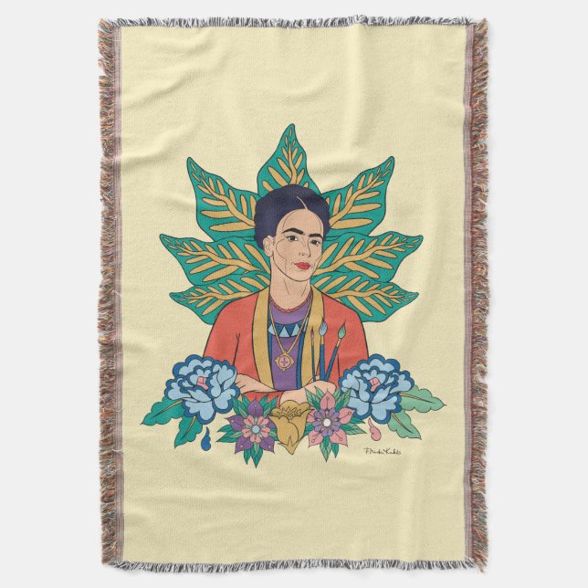 Couverture Frida Kahlo Graphisme floral coloré (devant Vertical)