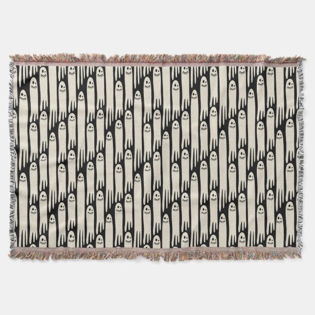 Couverture Friendly Ghosts on Cream and Pink - Halloween Patt (Devant)