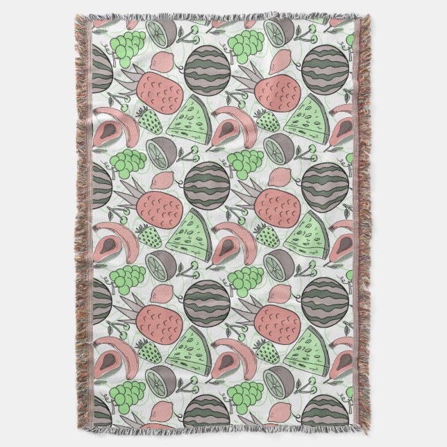 Couverture Fruit motif transparent | motif de surface de frui (devant Vertical)