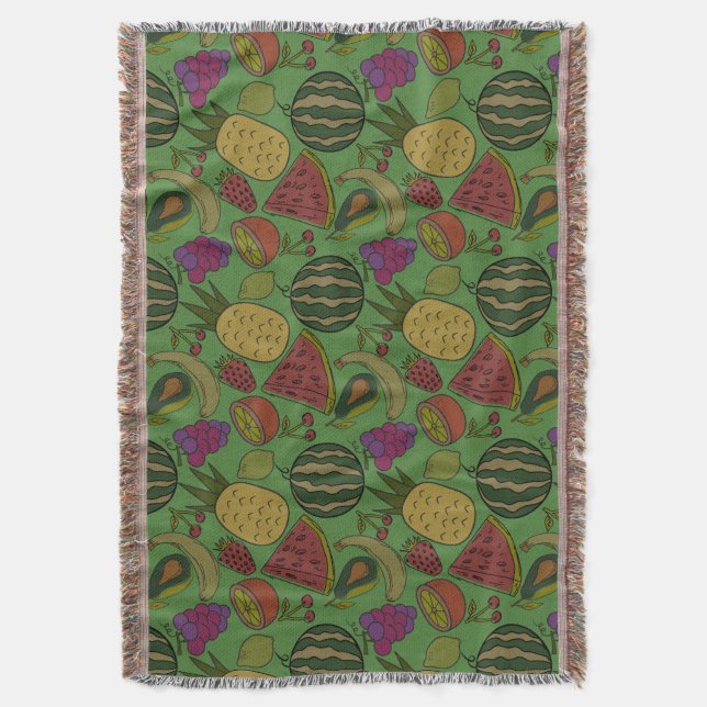 Couverture Fruit motif transparent | motif de surface de frui (devant Vertical)