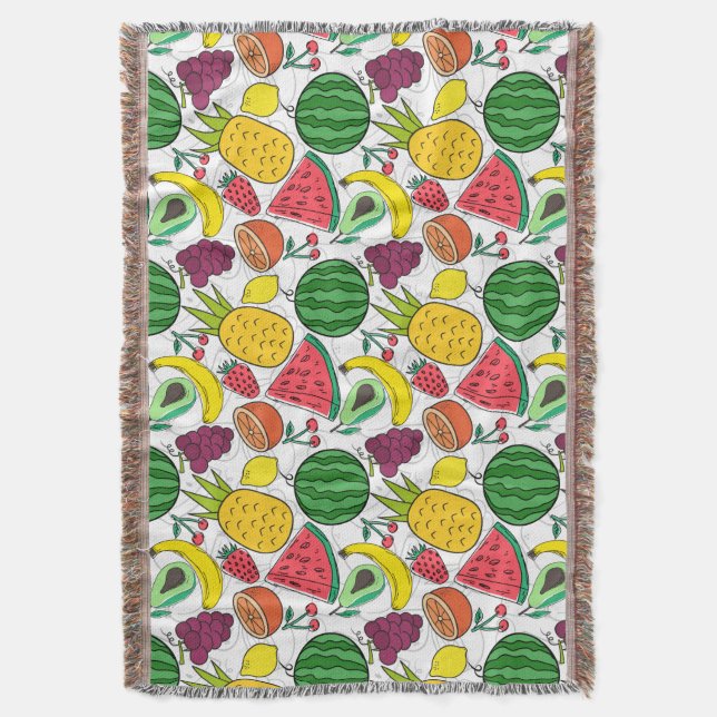 Couverture Fruit motif transparent | motif de surface de frui (devant Vertical)