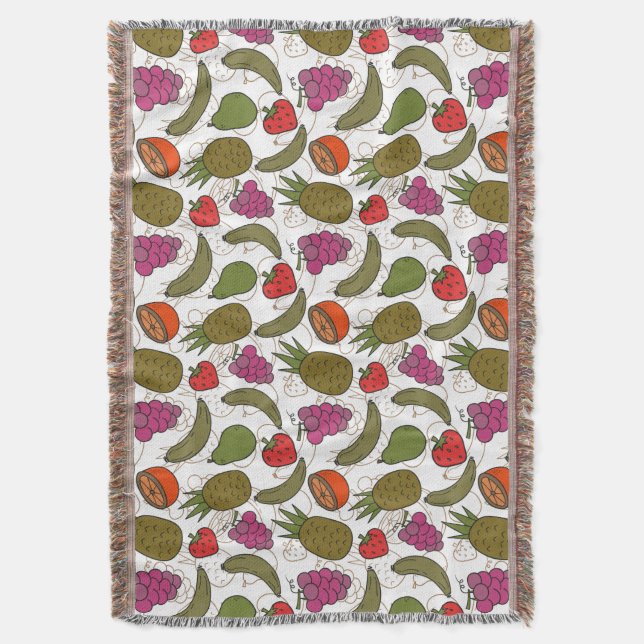 Couverture Fruit motif transparent | motif de surface de frui (devant Vertical)