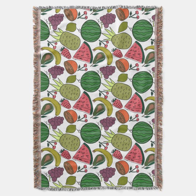 Couverture Fruit motif transparent | motif de surface de frui (devant Vertical)