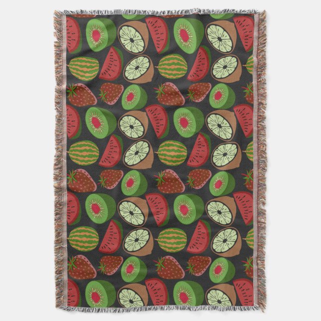 Couverture Fruits tropicaux sans soudure motif coloré (devant Vertical)