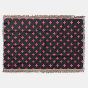 Couverture Fuchsia polka croise sur noir