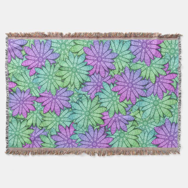 Couverture Fun Purple et Fleurs vertes (Devant)
