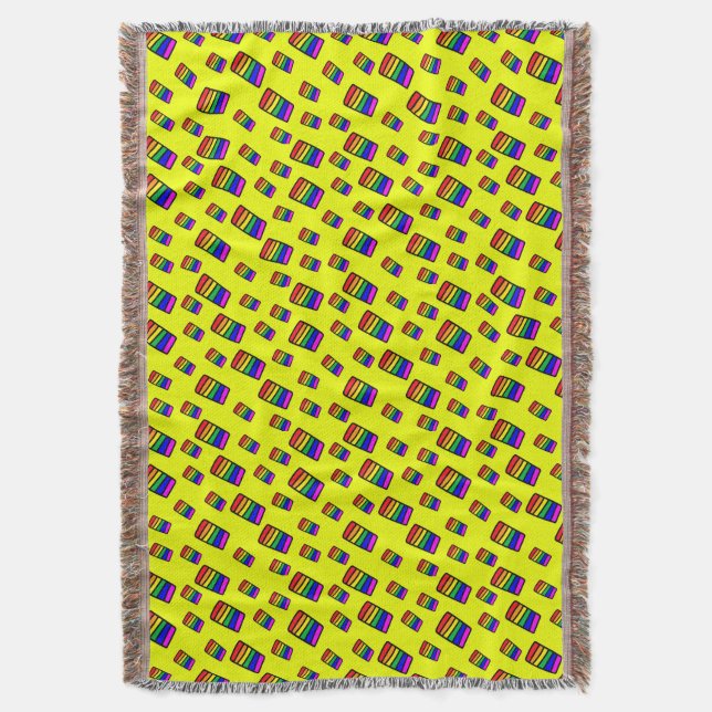 Couverture Funky Neon Rainbow Block Motif (devant Vertical)