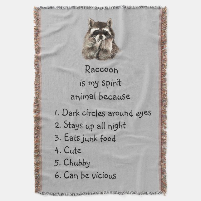 Couverture Funny Raccoon Spirit Animal Humour mignon Aquarell (devant Vertical)