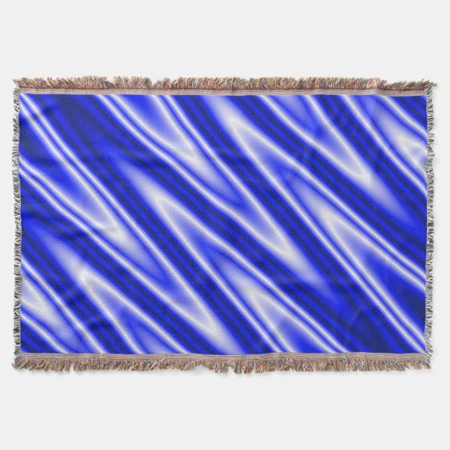 Couverture Funny ZigZag Vagues bleu blanc + votre idée (Devant)