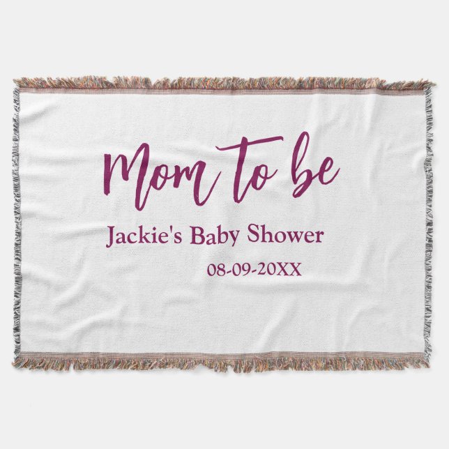 Couverture Futur maman baby shower nom date rose simple minim (Devant)