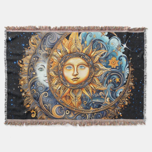 Couverture Galaxie Soleil et Lune Lève Blanche (Devant)