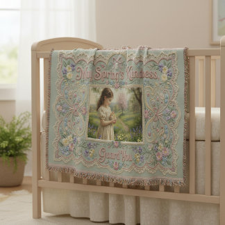 Couverture Garde de bonté du printemps Broderie fausse person