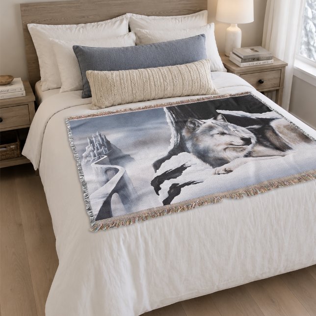 Couverture Gardien Loup d'Hiver Château de Glace Gelée Fantas (Créateur téléchargé)
