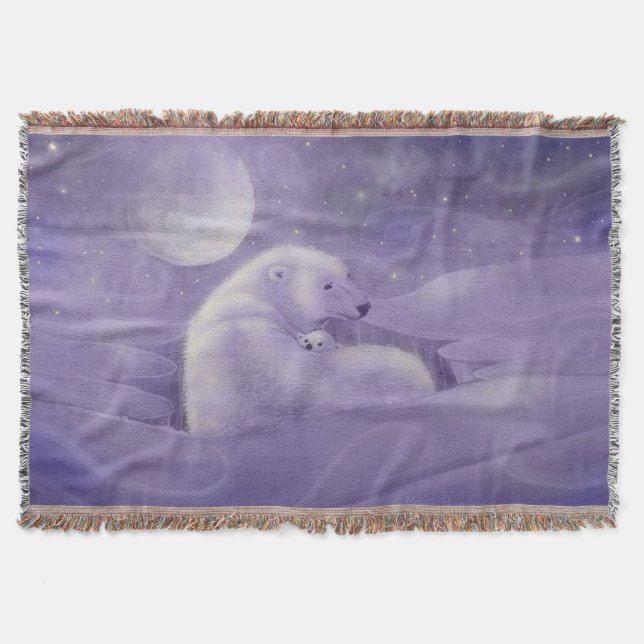 Couverture Gentle Winter Ours Polaire et Ourson Fantaisie Fau (Devant)