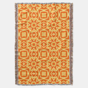 Couverture Géométrique étoile Abstraite - Orange et Or