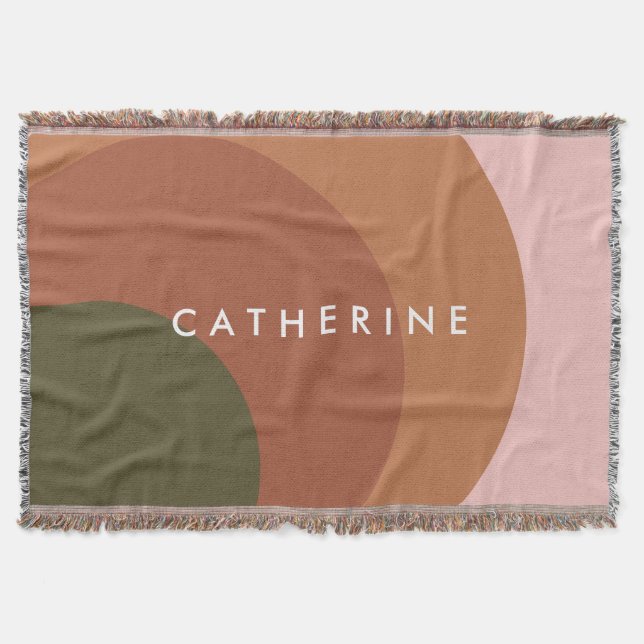 Couverture Géométrique personnalisée de ton de terre boho mod (Devant)