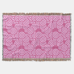 Couverture géométrique rose et blanc