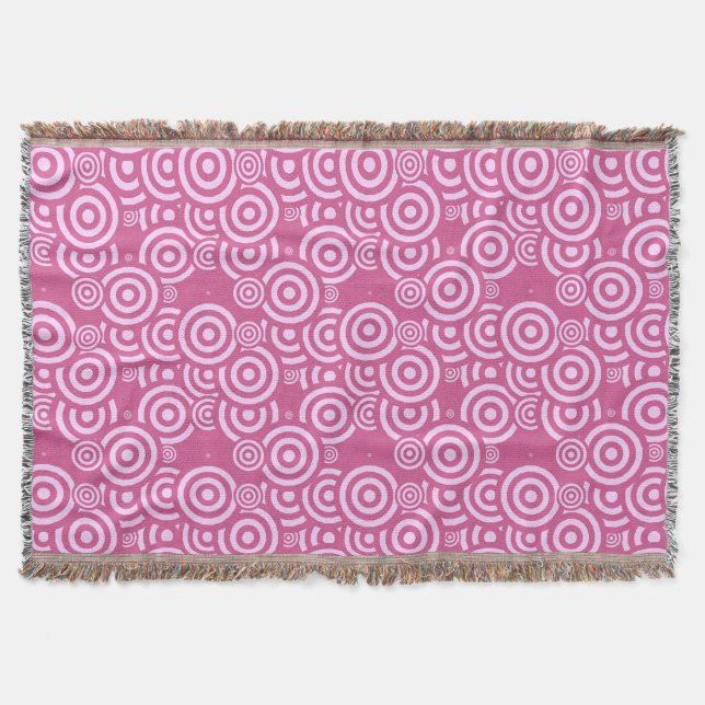 Couverture géométrique rose et blanc (Devant)