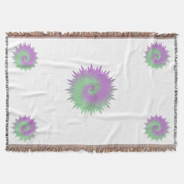 Couverture Géométrique Violet et Vert (Devant)