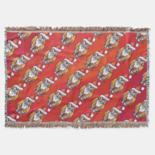Couverture Ginger Chat Noël Sur Rouge
