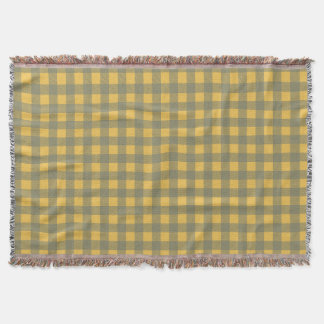 Couverture Gingham à carreaux jaune doré vintage pour pique-n