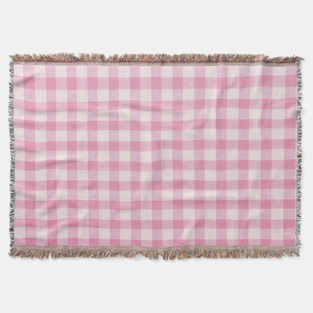 Couverture Gingham Rose Bébé (Devant)